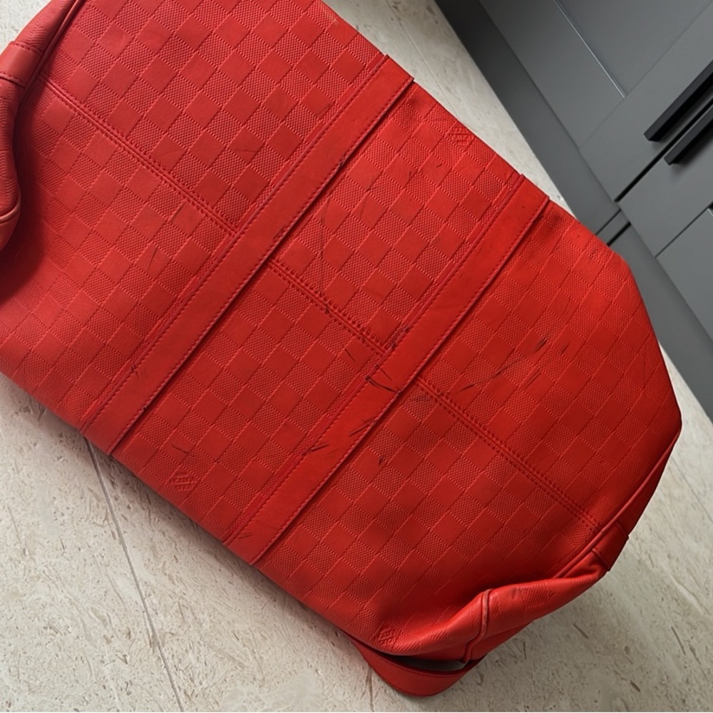 Authentic Louis Vuitton Duffle red/orange duffle - Picture 5 of 8